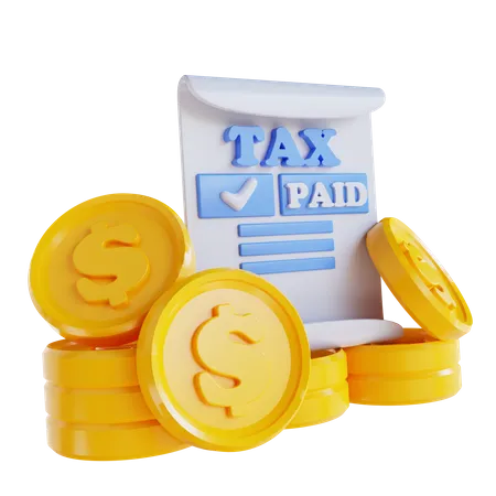 3 D Illustration Pile Of Money And Tax Payments 3D Icon