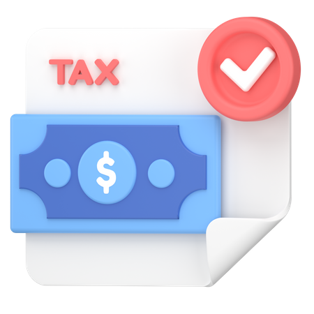 Tax paid  3D Icon