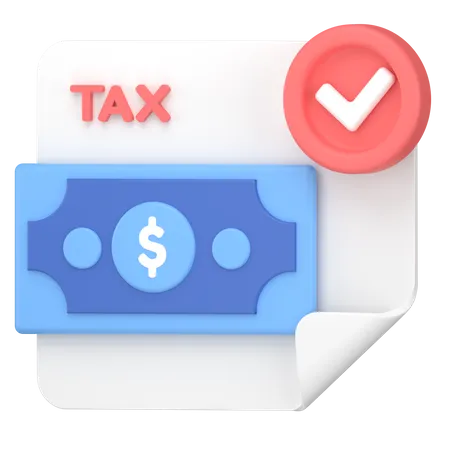 Tax Paid With Receipt 3D Icon