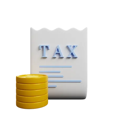 3 D Illustration Of Payment Concept Icon Tax Paper With Coin 3D Illustration