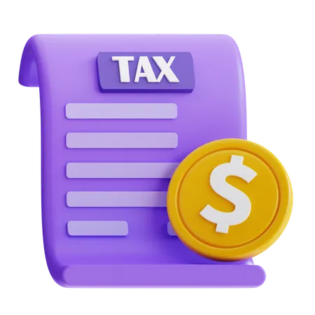 3 D Rendering Tax Bill Payment Icon 3D Icon