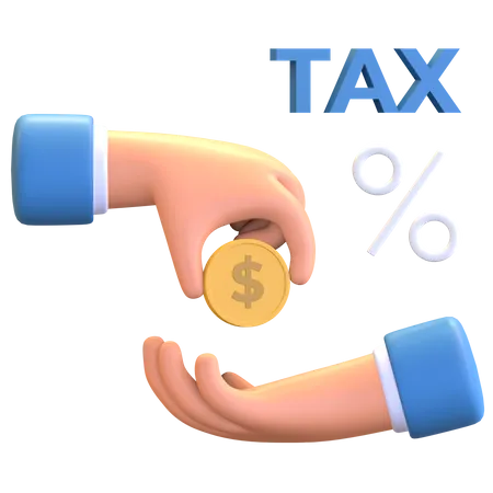 Hand With Coin Tax Icon 3 D Rendered Illustration 3D Illustration