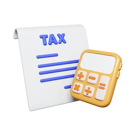3 D Tax Payment Calculation Tax And Calculator Icon Isolated On White Background 3 D Rendering Illustration Clipping Path 3D Icon
