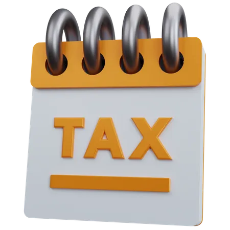 3 D Rendering Yellow Calendar With Tax Writting Isolated 3D Icon