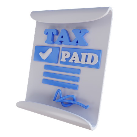 Tax Payment Document  3D Icon