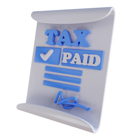 Tax Payment Document 3D Icon