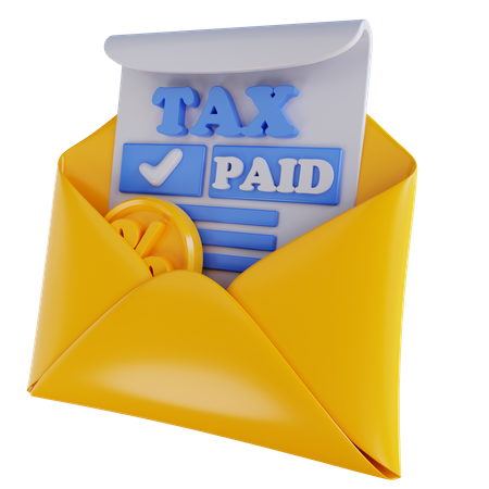 Tax Payment Email 3D Icon