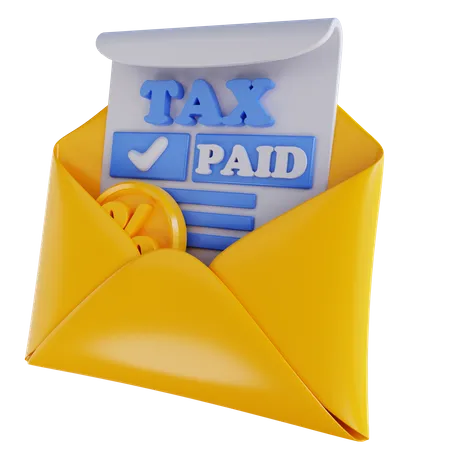 3 D Illustration Tax Payment Email 3D Icon