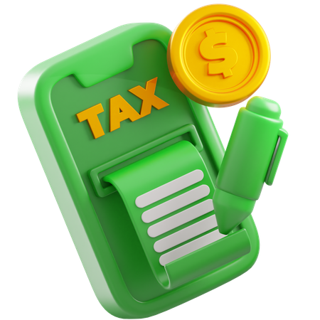 税金の領収書  3D Icon