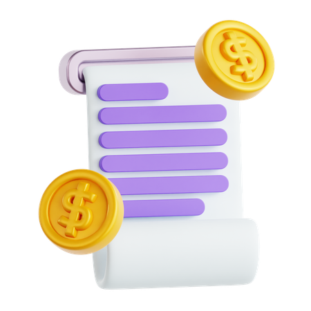 Tax Receipt  3D Icon