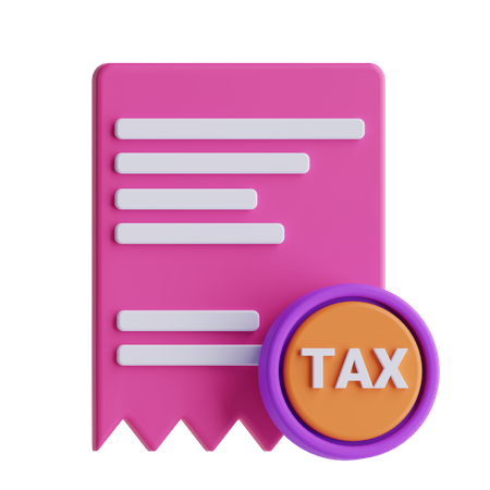 Tax Receipt  3D Icon