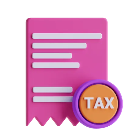Tax Receipt  3D Icon