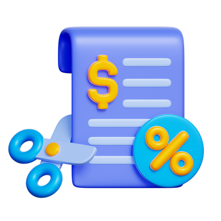 Tax Reduce  3D Icon