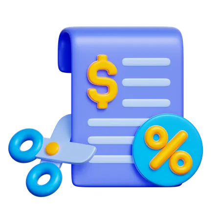 Tax Reduce  3D Icon