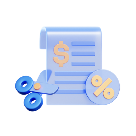減税  3D Icon
