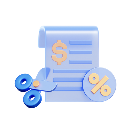 Tax Reduction  3D Icon