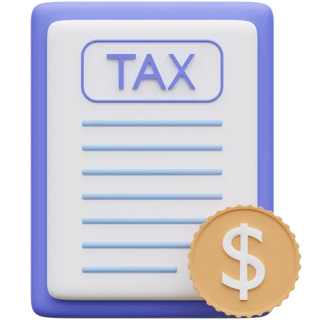 Tax Payment And Business Tax With Money Coin 3D Icon