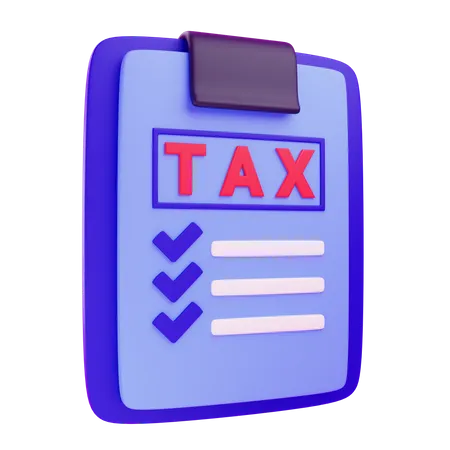 3 D Tax Report With Isolated Background 3D Icon