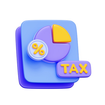 Tax Report Pie Chart  3D Icon