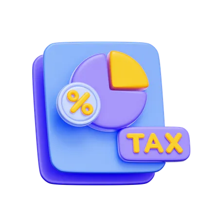 Tax Report Pie Chart  3D Icon