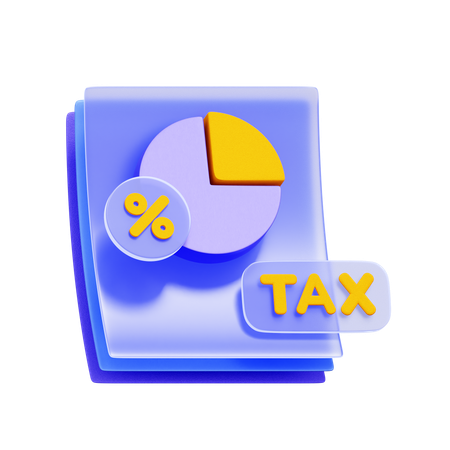 Tax Report Pie Chart  3D Icon