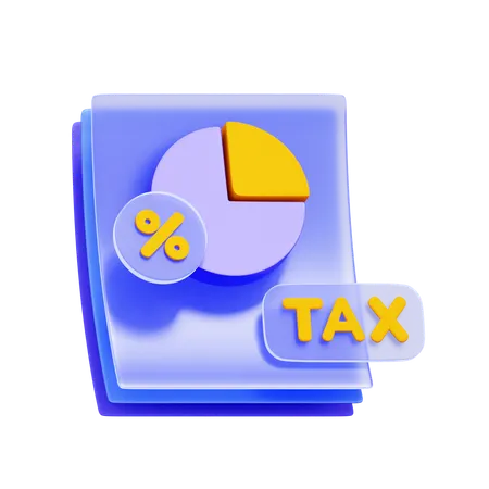 Tax Report Pie Chart  3D Icon