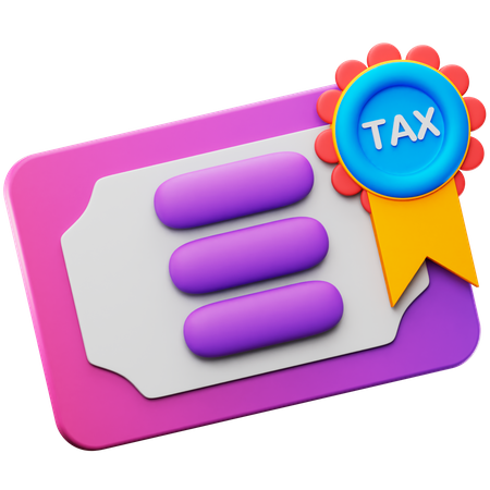 Tax Residence Certificate  3D Icon