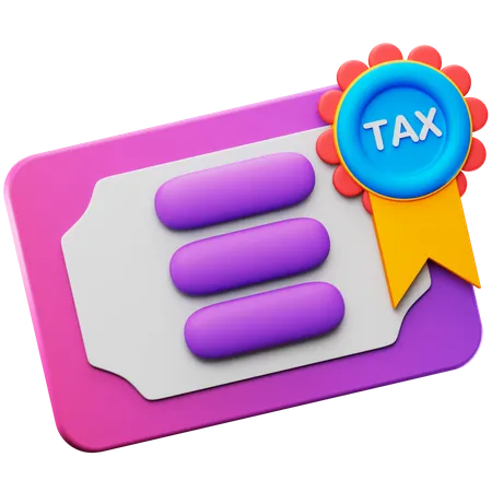 Tax Residence Certificate  3D Icon