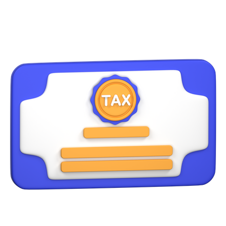 Tax Residence Certificate  3D Icon