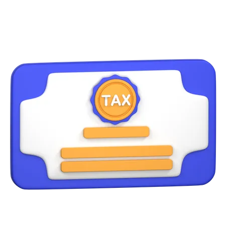 Tax Residence Certificate  3D Icon