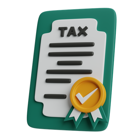 Tax Residence Certificate  3D Icon