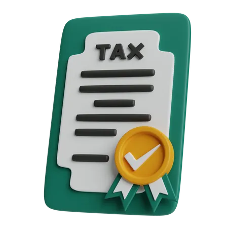 Tax Residence Certificate  3D Icon