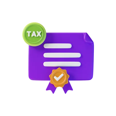 Tax Residence Certificate  3D Icon