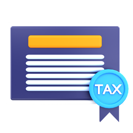 Tax Residence Certificate  3D Icon