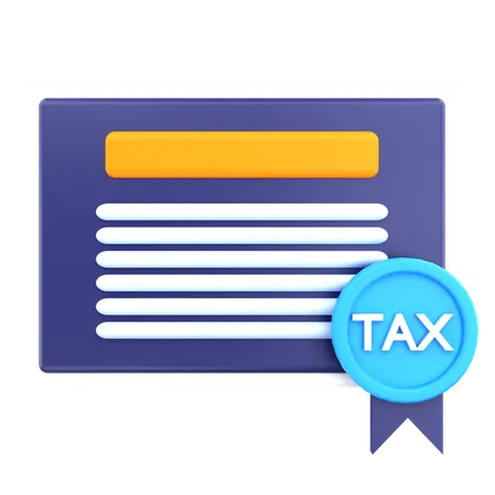 Tax Residence Certificate  3D Icon