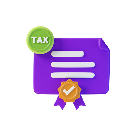 Tax Residence Certificate  3D Icon