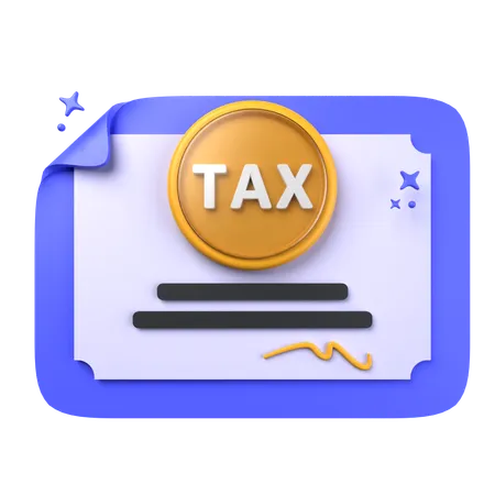 Tax Residence Certificate  3D Icon