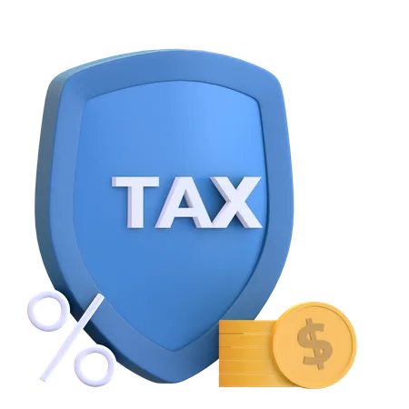 Tax Protection With Coin Icon 3 D Rendered Illustration 3D Illustration