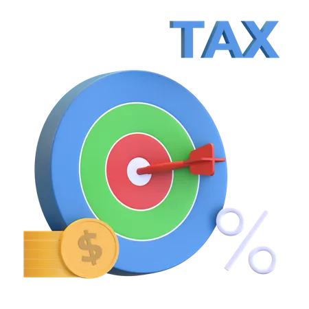 Dart Target Tax Icon 3 D Rendered Illustration 3D Illustration