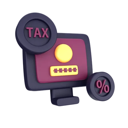 Tax Website Log In  3D Icon