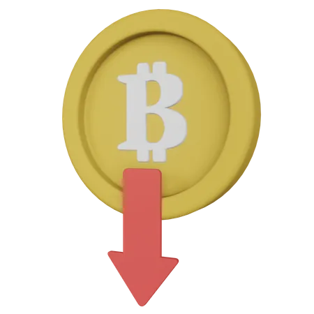 Taxa de bitcoin caiu  3D Illustration