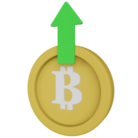 Taxa de bitcoin subiu  3D Illustration