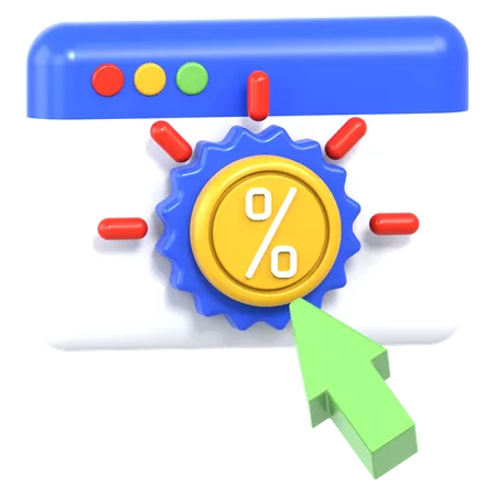 CTR da taxa de cliques  3D Icon