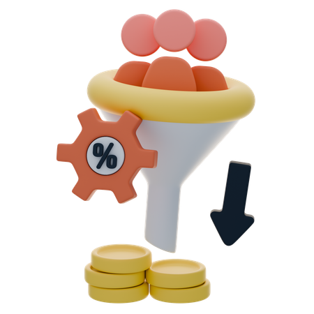 Taxa de conversão  3D Icon