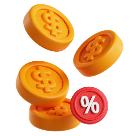Porcentagem da taxa de juros  3D Icon