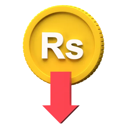 Taxa de moeda da rupia do Sri Lanka caiu  3D Illustration