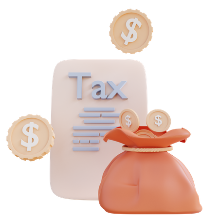 Taxe financière  3D Illustration