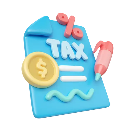 This Is Taxes 3 D Render Illustration Icon High Resolution Png File Isolated On Transparent Background Available 3 D Model File Format Blend Gltf And Obj 3D Icon