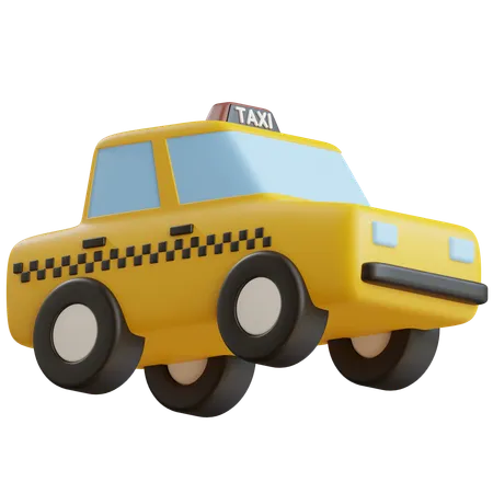 3 D Taxi Illustration With Transparent Background 3D Icon