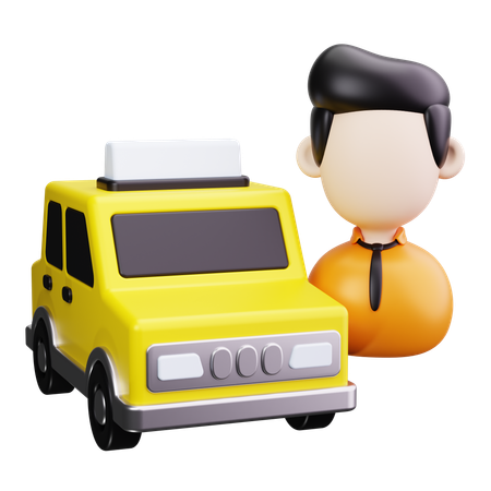 Taxi Driver  3D Icon